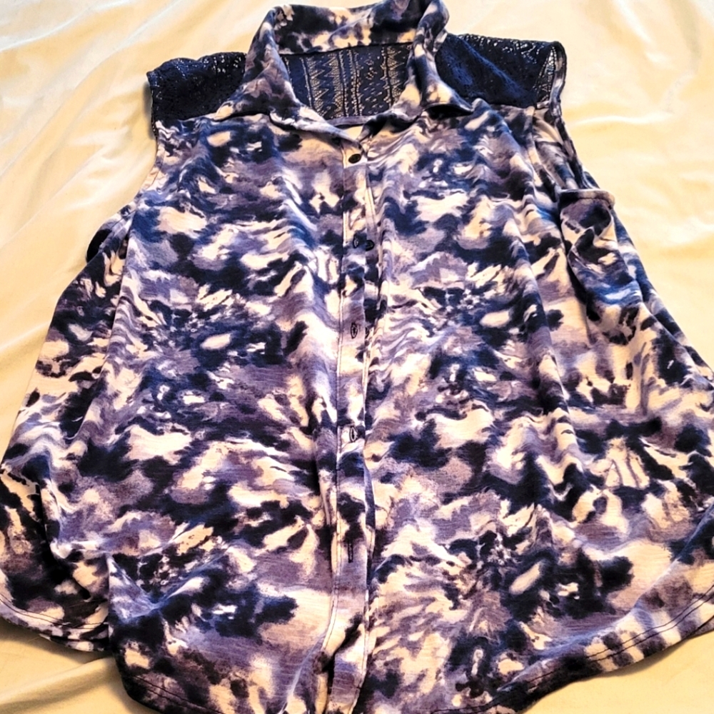 Stylish Blue and Black Women's Top